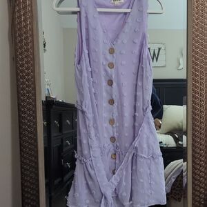Lavender Button-Up Dress